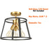 Modern 3-Light Semi Flush Mount Ceiling Light Brass and Black